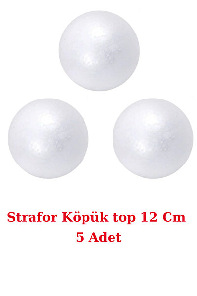 Andofis Strafor Top 12 Cm 5 Adet Takım Set Köpük Top Kapı Süsü Gezegen Sistemi