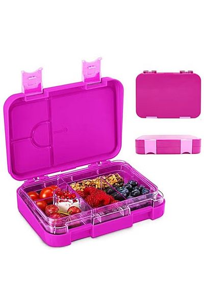 COOYA Lunch Box, 4/6 Compartment, for School/Work/Travel/Picnic, Reusable, BPA-Free, Microwave Dishwasher
