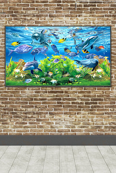poster marketi Kendinden Yapışkanlı 3D Akvaryum ve Denizaltı Duvar Kağıdı