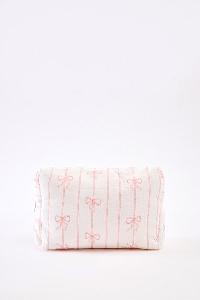 Atelier Babbi Pink Ribbon Muslin Care Bag