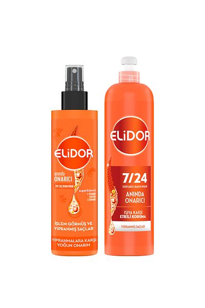 Elidor Liquid Hair Care Cream Instant Repair 200 ml X1 + 7/24 Savior Care Cream 240 ml X1