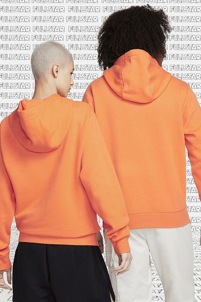 Nike Унисекс суитшърт с качулка Sportswear, оранжев, с повдигната качулка