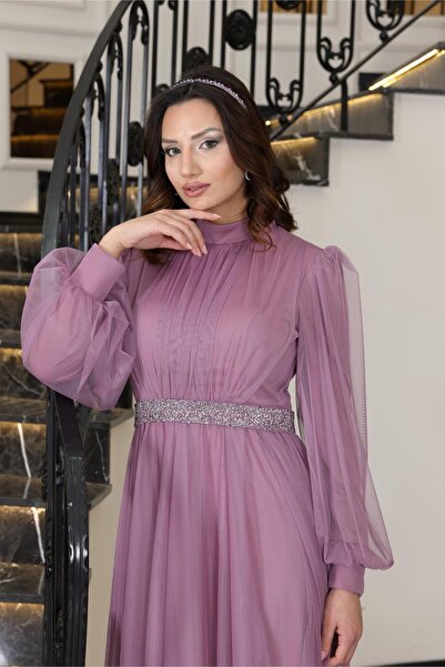 SUBU TASARIM Lilac Tbsfvm206 Alya Evening Dress