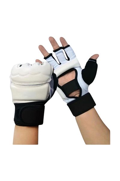Gök Sports Taekwondo Gloves with Wrist Bandage Ideal for Half Finger Taekwondo Mma Training