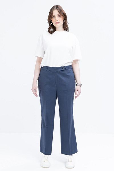 ALLDAY Indigo-Waist Elastic Large Size Trousers