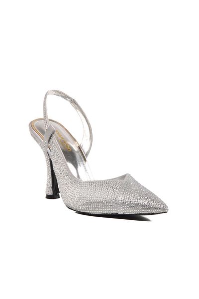 AYAKMOD 658227   Pantofi cu toc pentru femei Z Silver Stone cu toc subțire