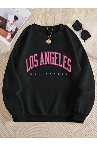 Lider Leather Hanorac imprimat cu guler în formă de O |   Design elegant și c...