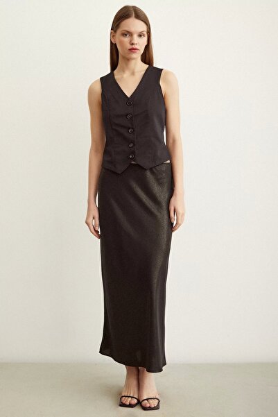 PROTO SUIT Varaklı Verev Etek