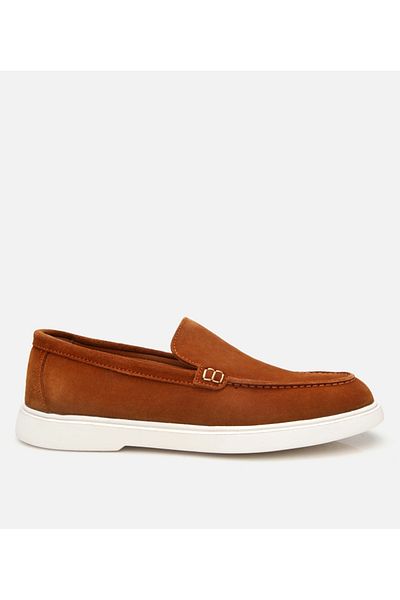Hotiç Men's Suede Leather Tan Loafer