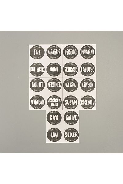 Sıcak Atölye Model Bitter 20-Piece Jar Label - White / Black