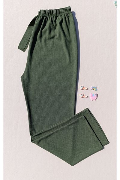 siyalife Summer Wrap Fabric Relaxed Cut Trousers with Elastic Waist
