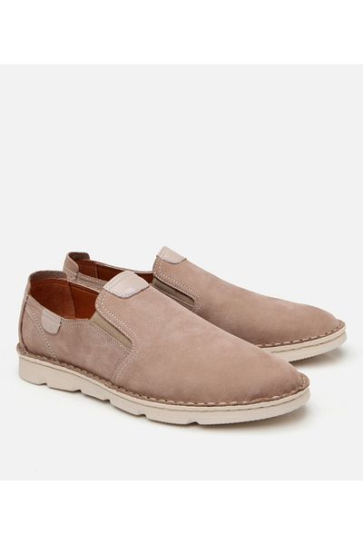 Hotiç Pantofi casual pentru bărbați din piele nubuck bej cu talpă ultra ușoară