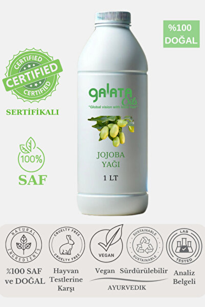 Galata Oils زيت الجوجوبا (زيت الجوجوبا) نقي وطبيعي 100% معصور على البارد 1 لتر