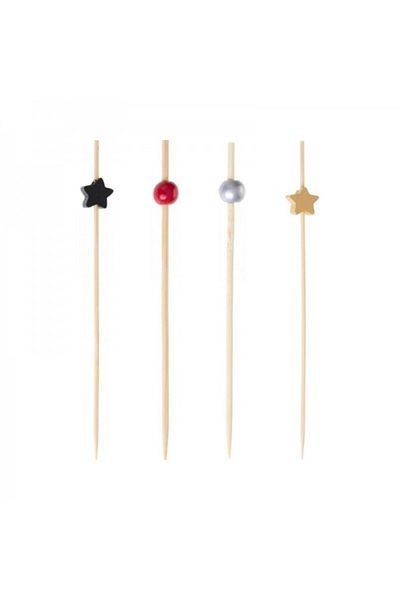 FİVE Set 4x100 tepuse din bambus pentru aperitive, Color Party, 12 cm