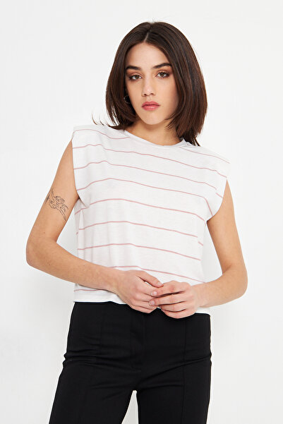 Dİ GİYİM Women's Shoulder Vatka Detail T-Shirt