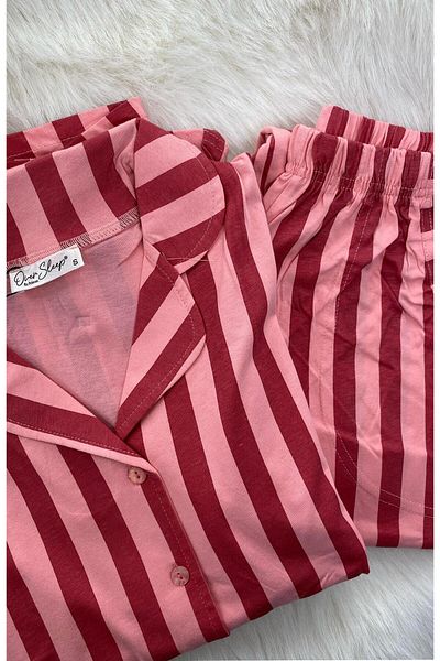 DoDe Flora Women's Front Buttoned Long Sleeve Pajama Set over Sleep - 942