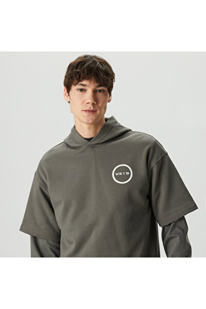 United 4 UNITED4 Classic Erkek Gri Hoodie