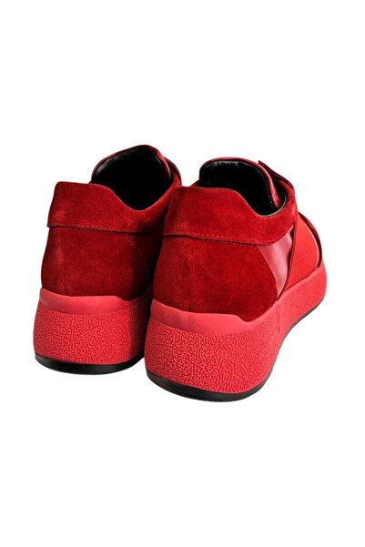 TUFAN SHOES Kırmızı Hakiki Deri Comfort Taban Sneaker