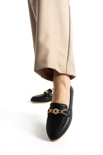 Hepici Balerini de damă cu cataramă neagră, pantofi casual ușori și confortabili