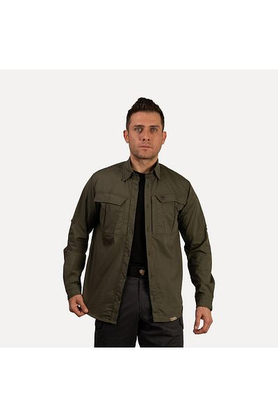 Wolftrap Tactical Тактическа риза с дълъг ръкав Yabgu с 4 джоба, цвят каки