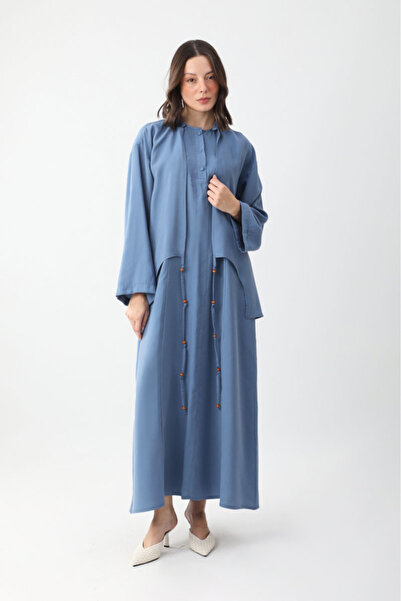 ZÜLAYS Beaded Gilet Set - Indigo White-Textile