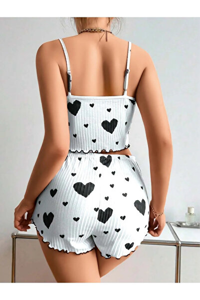 Wild Wake Penye Kumaş Esnek 2li Desenli Şort Takım Gecelik