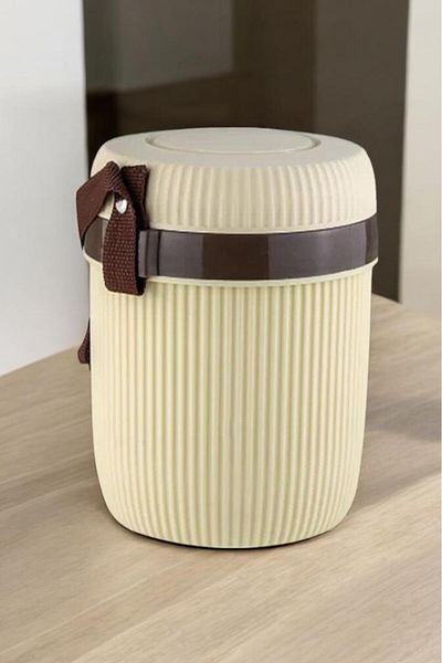 Digithome 3-Piece Food Thermos with Stainless Steel Chamber 1.2 Lt Beige - Ckr3147 C320.025