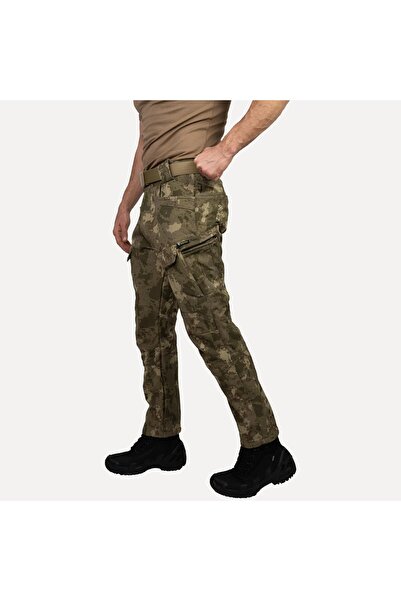 Wolftrap Tactical Askeri Kamuflaj Desenli 1062 8 Cepli Softshell Pantolon, Içi Polarlı Softshell Pantolon