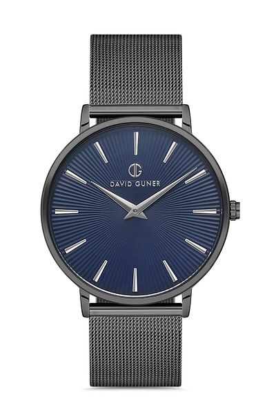 DAVID GUNER Gun Coated Blue Dial Men's Wristwatch Dg-8233Gc-V3