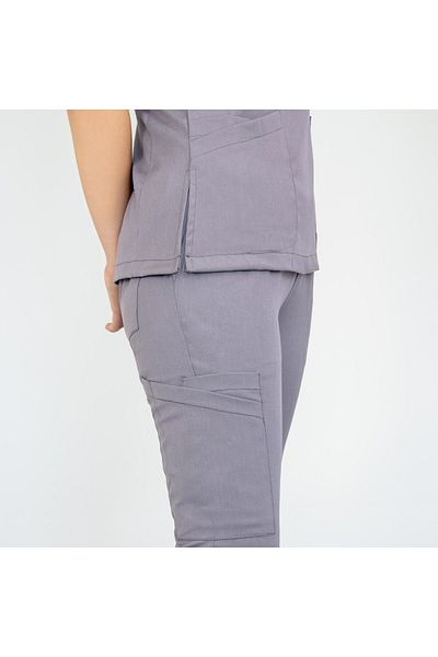 Nur Medikal Giyim Pantaloni gri din lycra viscoză Jogger cu picioare elastice