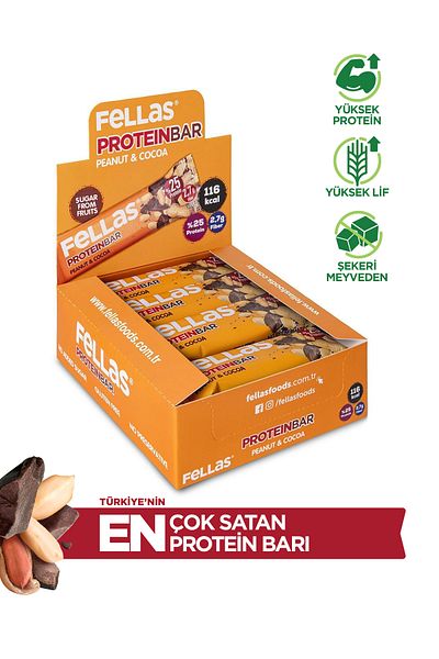 Fellas Protein Bar - with Peanut and Cocoa 32g X 12 Pieces