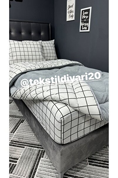 Violacasa Single Welsoft Pufidik Sleeping Set (With Elastic Sheet) White Square