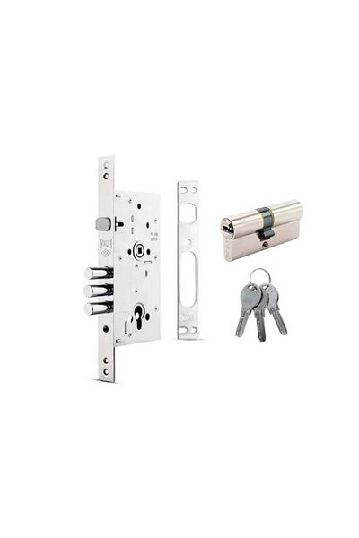 KALE 60mm Nickel Steel Door Lock Monoblock