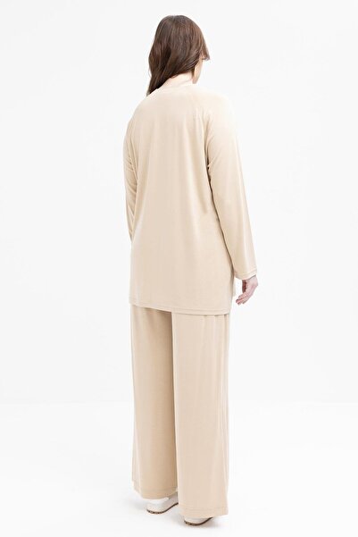 ALLDAY Beige-Stone Printed Lycra Large Size Tunic