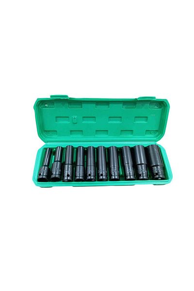 dongte 10 Piece Socket Set 1/2 Long Socket Set Heat Treated Steel Sockets