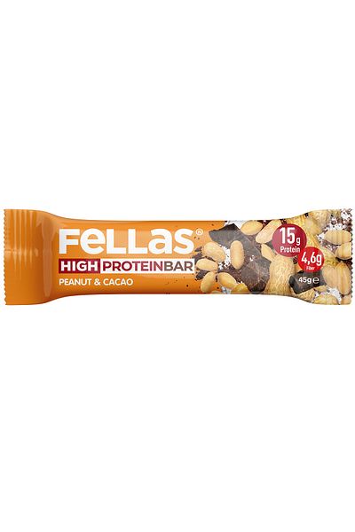 Fellas High Protein Bar with Peanut and Cocoa - 45 gr x 12 Pieces
