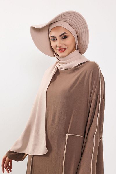 Aisha's Design Practical Shawl Turban with Detachable Bow Hat on the Back,Ss-2A