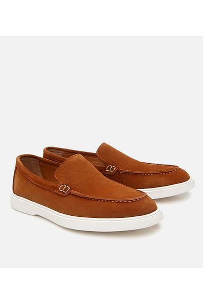 Hotiç Men's Suede Leather Tan Loafer