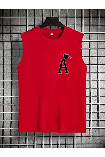 PENTHİLUS Stylish Sleeveless A-Line Giraffe Print T-Shirt for Men - Casual, Round Neck, Perfect for Summer