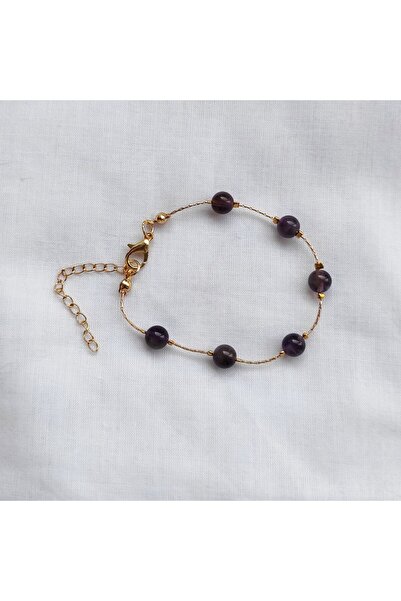 ByKolyeucum حجر الجمشت 6 مم قطع المجال الطبيعي سوار سلسلة صفراء