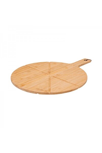 FİVE Bamboo pizza serving platter with slicing roller included, 37 cm