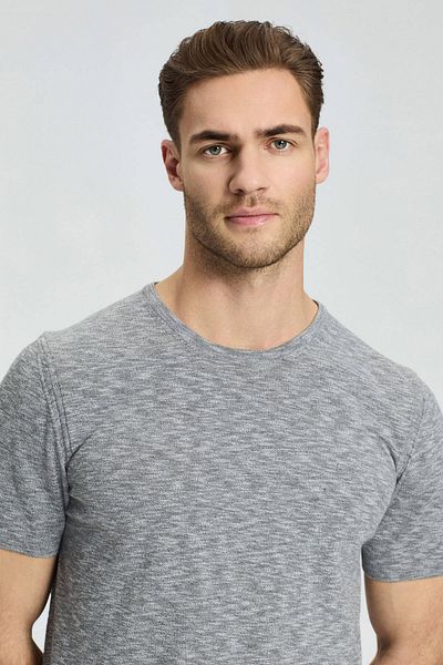 Hemington Crew Neck Pure Cotton Light Gray T-Shirt