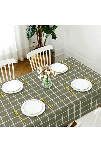 Evim Canvas Tual Oil Green Liquid Proof Stain Resistant Table Cloth