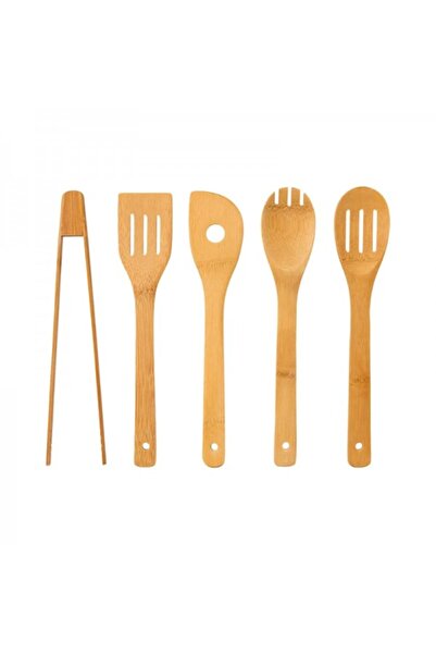 FİVE Kitchen set with 5 knives and 5 utensils, Bamboo