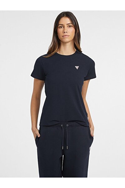 Guess Kadın  Classic  Mini Üçgen Logolu T-Shirt