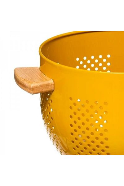 FİVE Metal Colander With Handles, Modern Color Yellow, 22 Cm