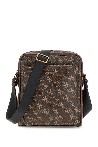 Guess Milano Top Zip Xbdy W Frt Pckt Men's Brown Shoulder Bag Hmmılop4260-Bnh