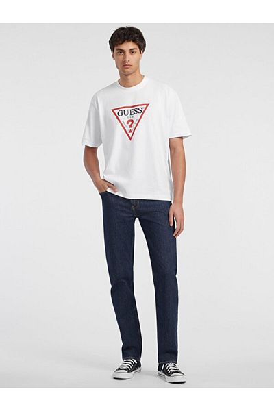 Guess Jeans Gj Ss Cn Os Iconıc T Ανδρικό λευκό μπλουζάκι M4yi45k8fq4-g011