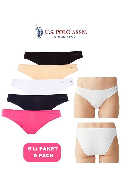 U.S. Polo Assn. Women'S, Licensed, Uspa, Color, 47% Modal, 47% Cotton, 6% Elastane, Bristle Elastic, 5-Piece Slip/Panty