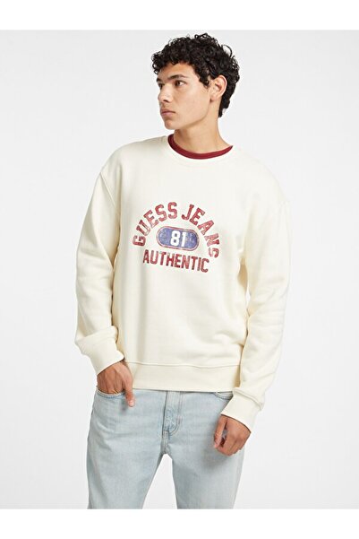 Guess Gj Cn Reg Gj Authent Men's Ecru Sweatshirt M4Bq06K9V31-G053
